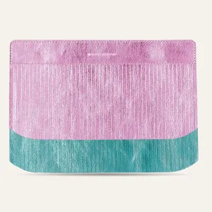 Deco Fringing | Metallic Turquoise Metallic Pink with Gold hardware