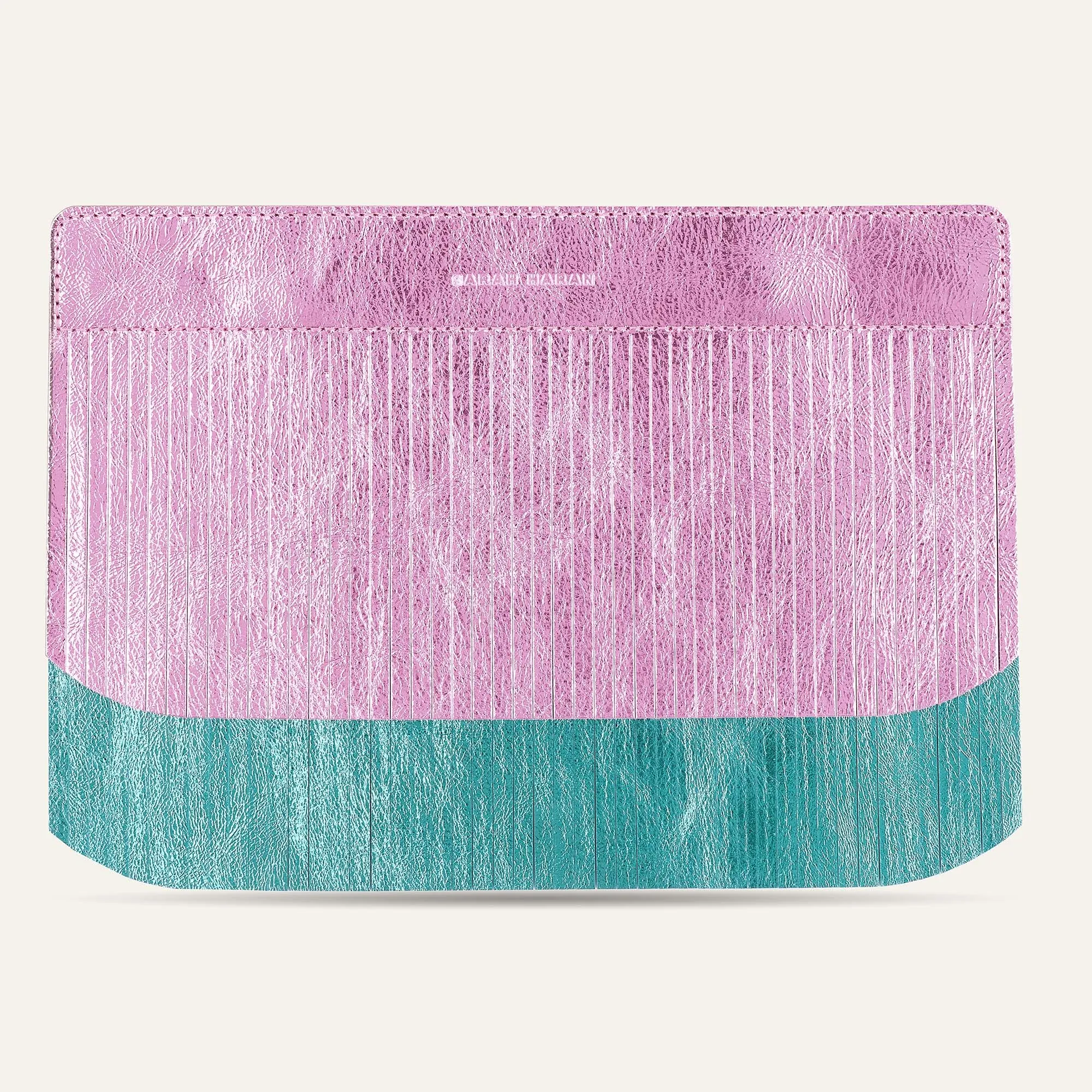 Deco Fringing | Metallic Turquoise Metallic Pink with Gold hardware