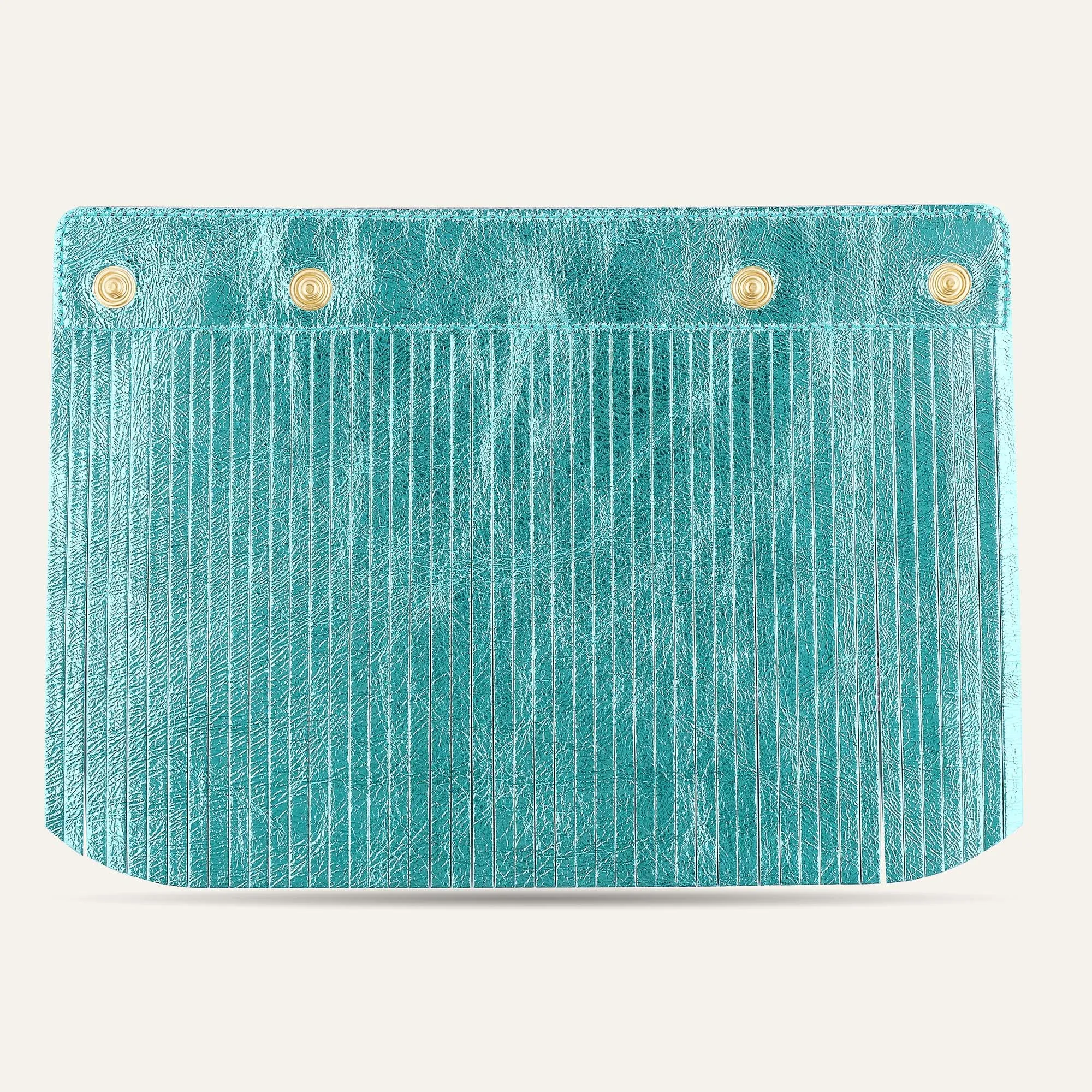 Deco Fringing | Metallic Turquoise Metallic Pink with Gold hardware