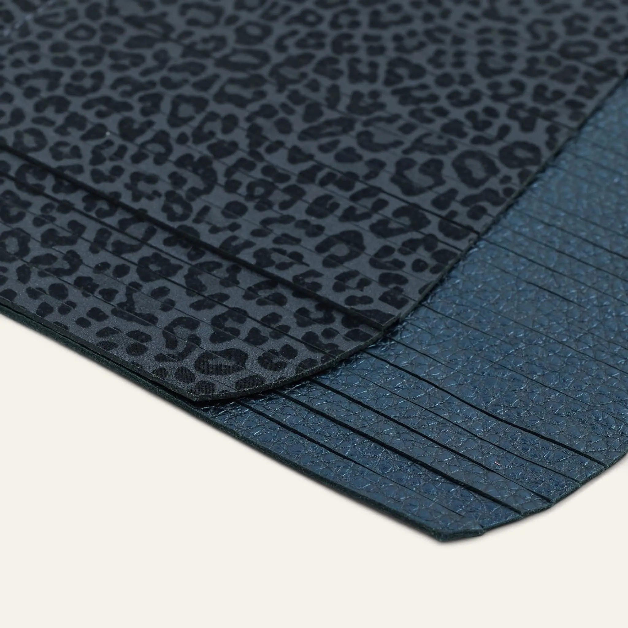 Deco Fringing | Navy Leopard Metallic Navy with Silver hardware