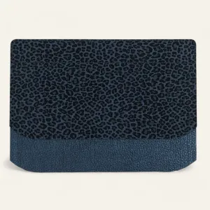 Deco Fringing | Navy Leopard Metallic Navy with Silver hardware