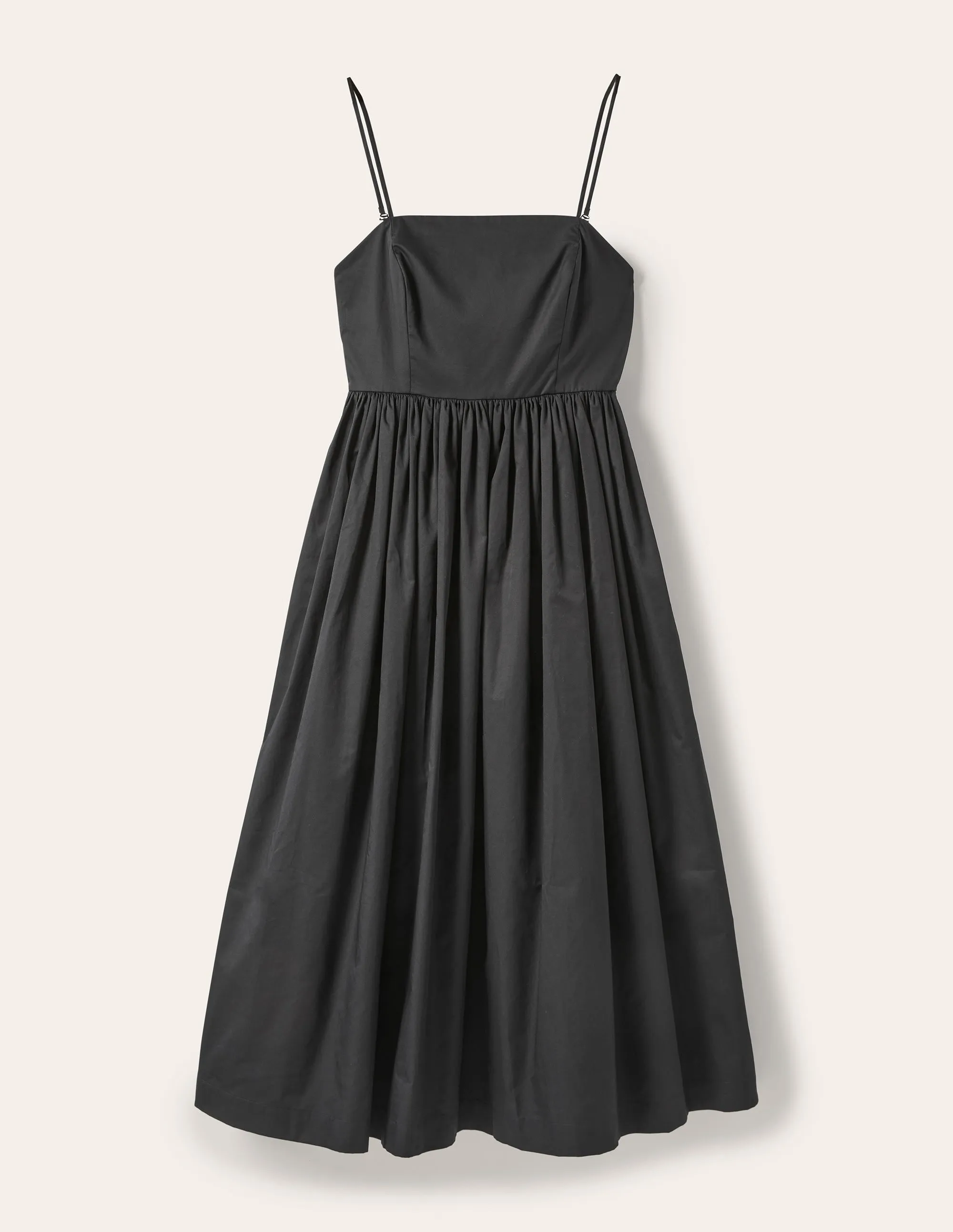 Emily Strapless Midi Dress-Black
