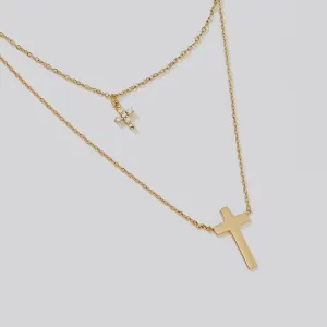 Faithfully Layered Cross Necklace