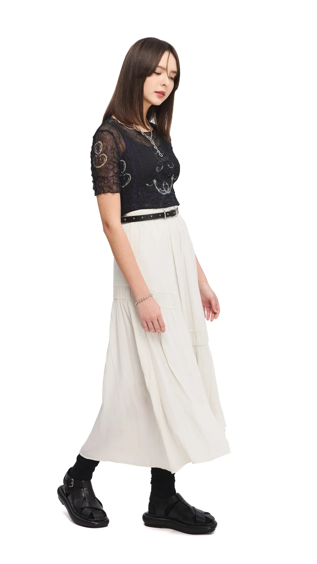 Flounce Maxi Skirt