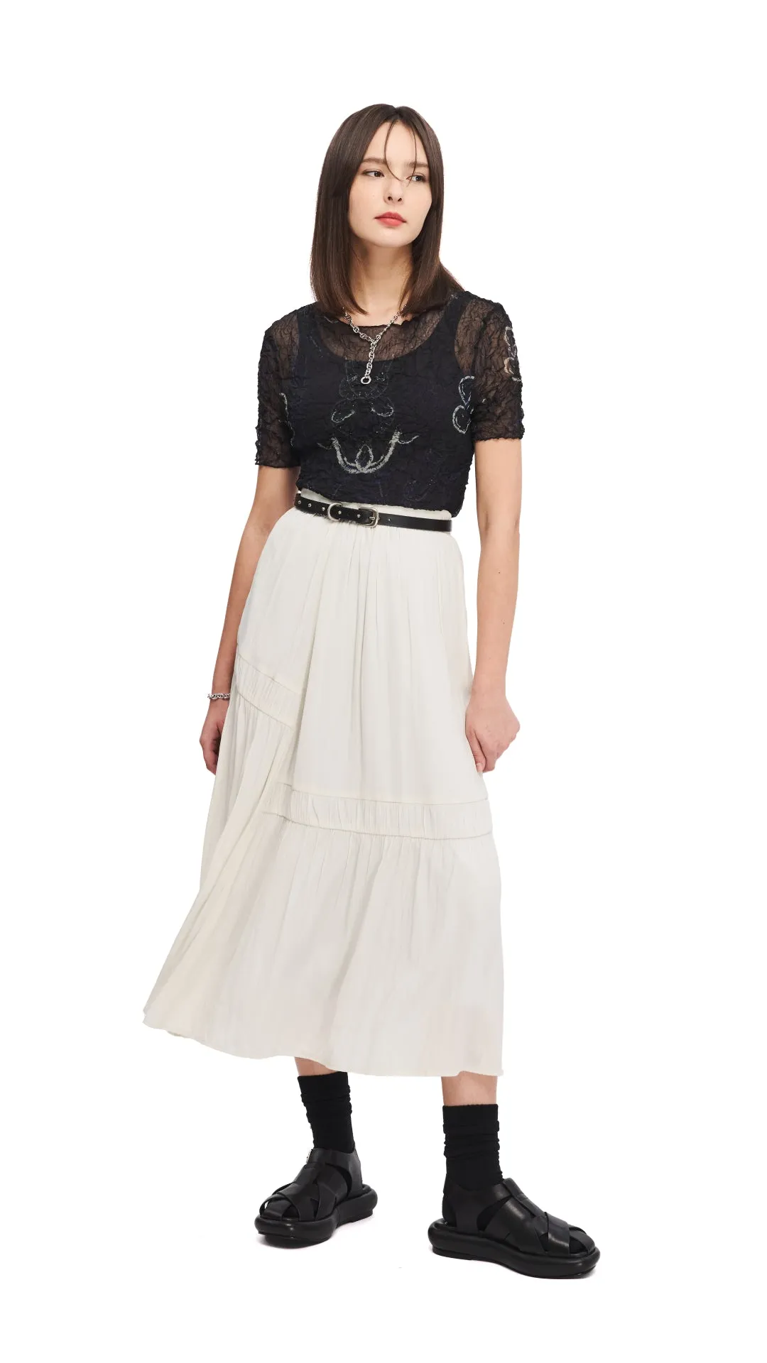 Flounce Maxi Skirt
