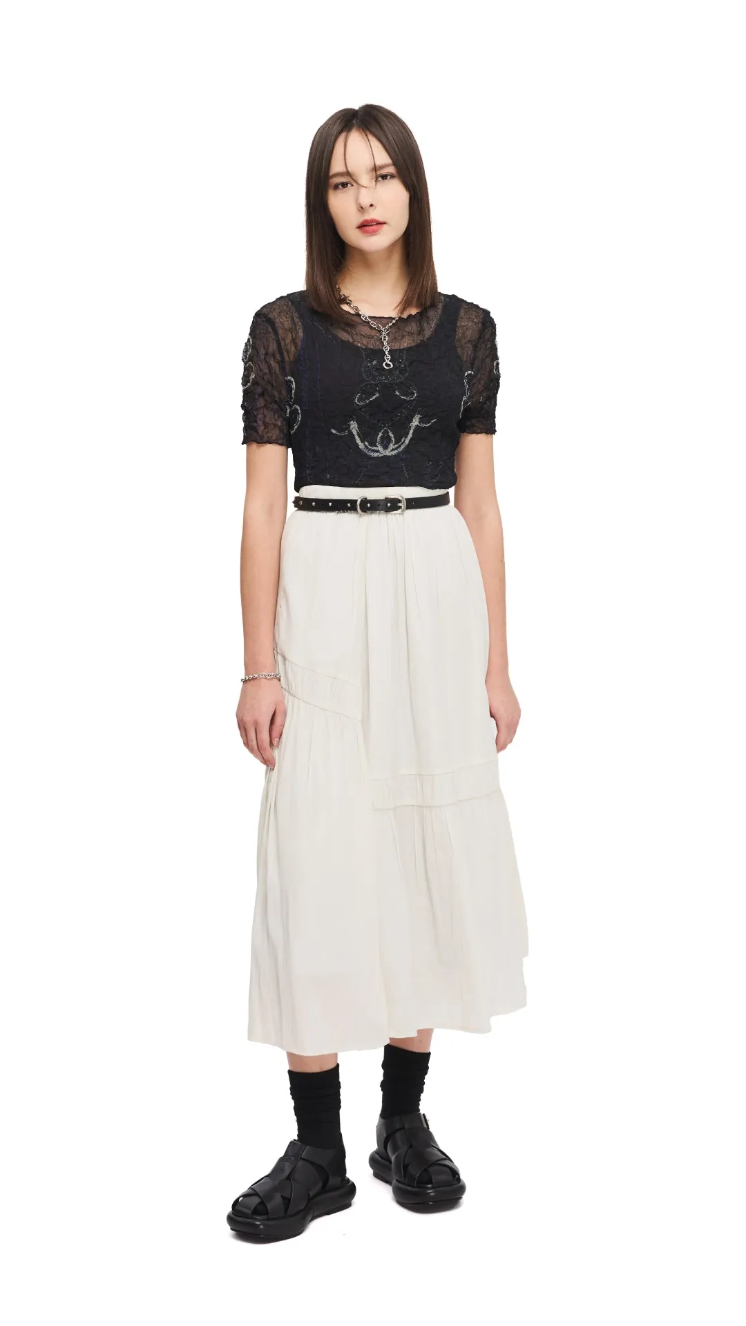 Flounce Maxi Skirt