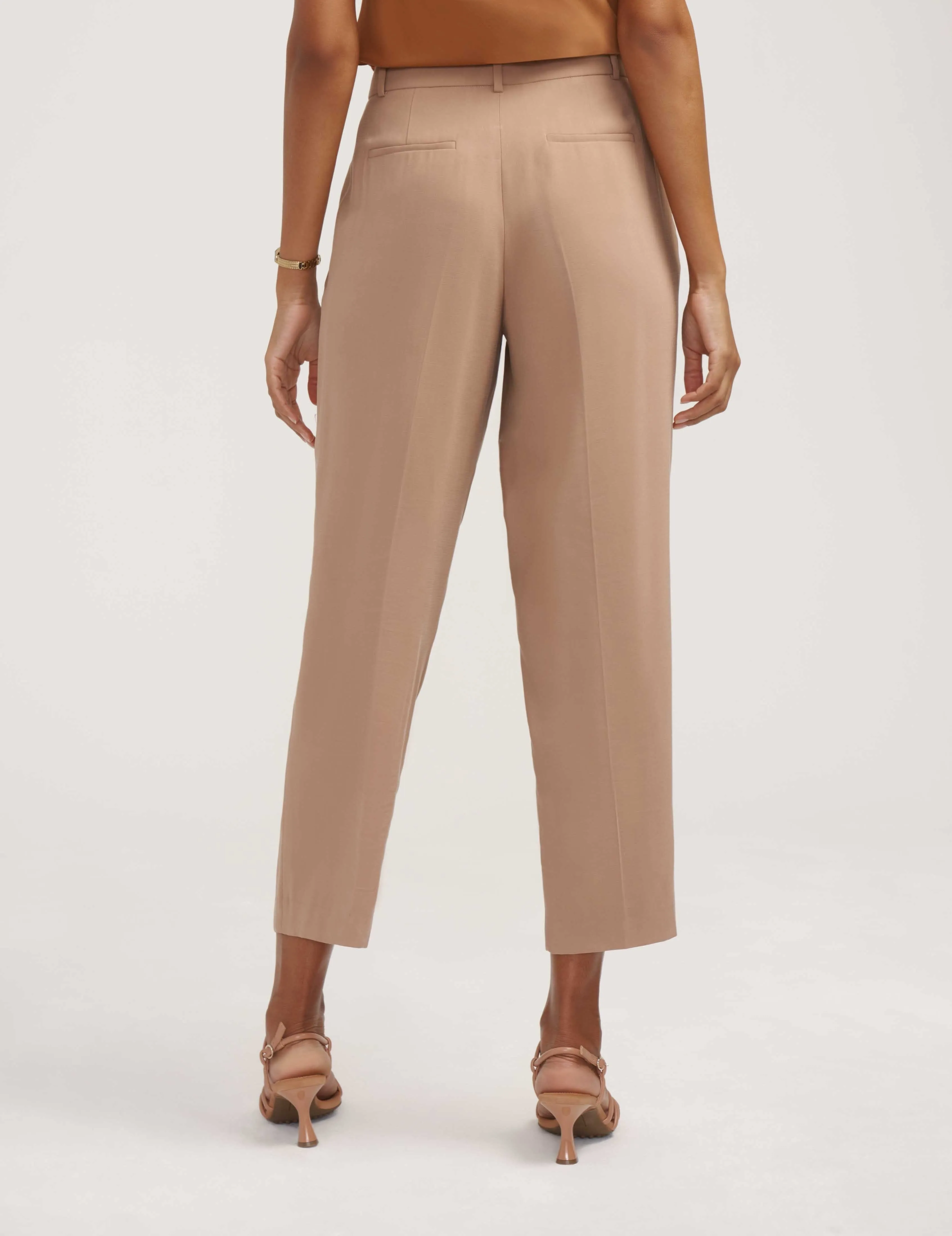 Fly Front High Rise Pleated Pant- Sale