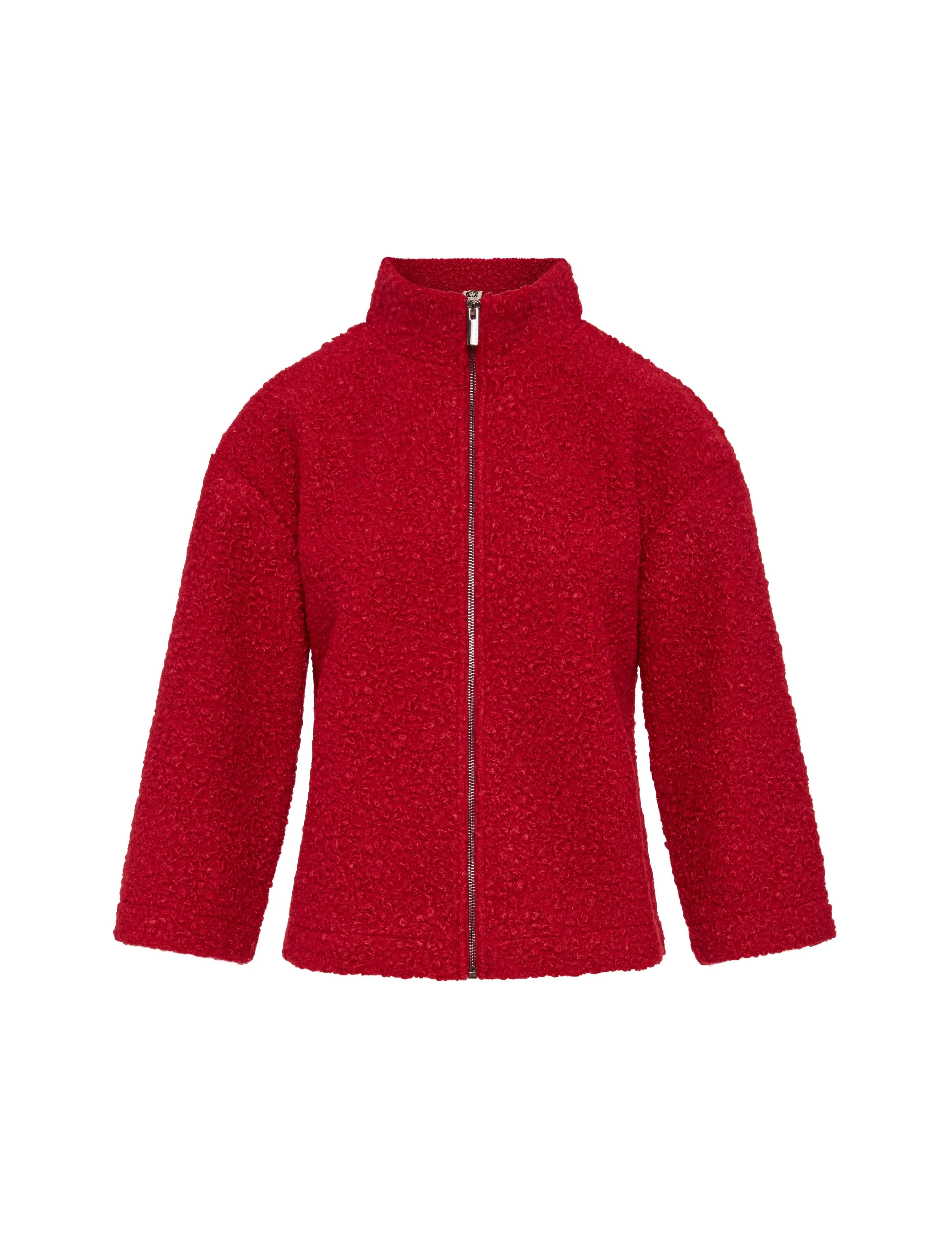 Funnel Neck Zip Front Sherpa Jacket- Sale