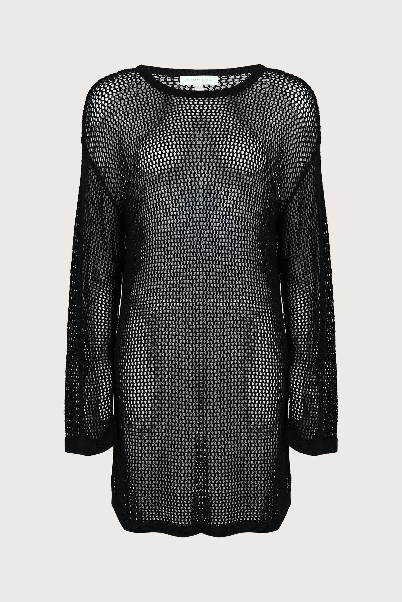 Genie Long Sleeved Net Dress - Black