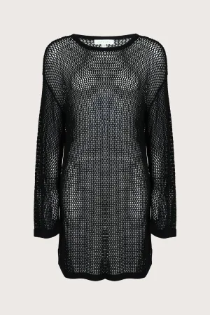 Genie Long Sleeved Net Dress - Black