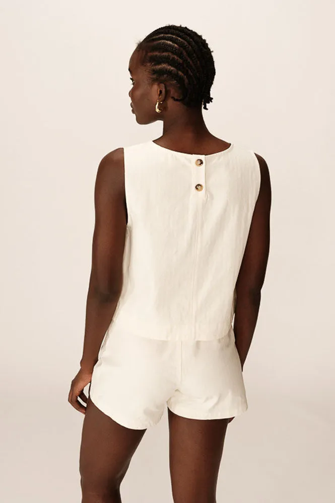 Grace & Mila Pepino Ecru Crop Top