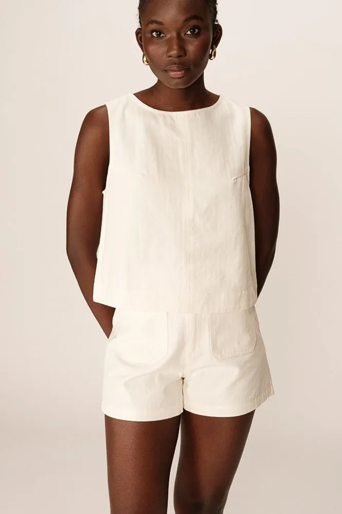 Grace & Mila Pepino Ecru Crop Top