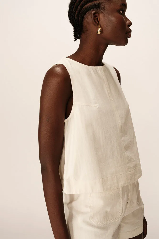 Grace & Mila Pepino Ecru Crop Top