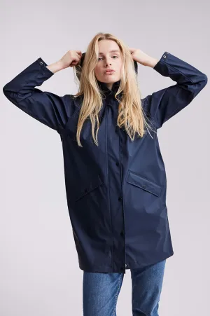 ICHI Tazi Total Eclipse Navy Raincoat