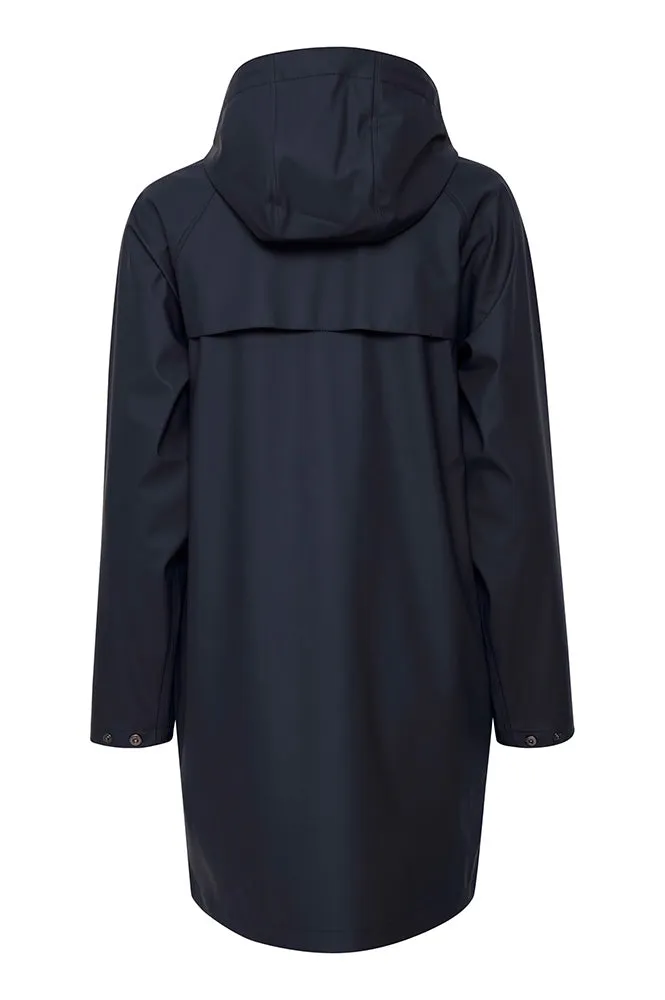 ICHI Tazi Total Eclipse Navy Raincoat