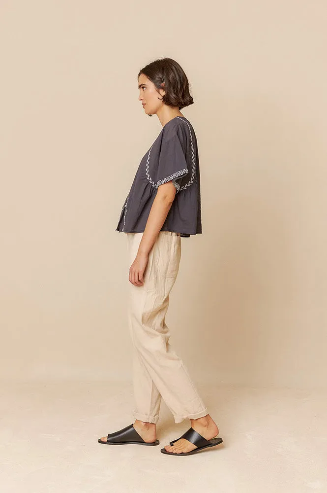 Indi & Cold Embroidered Trapeze Shirt
