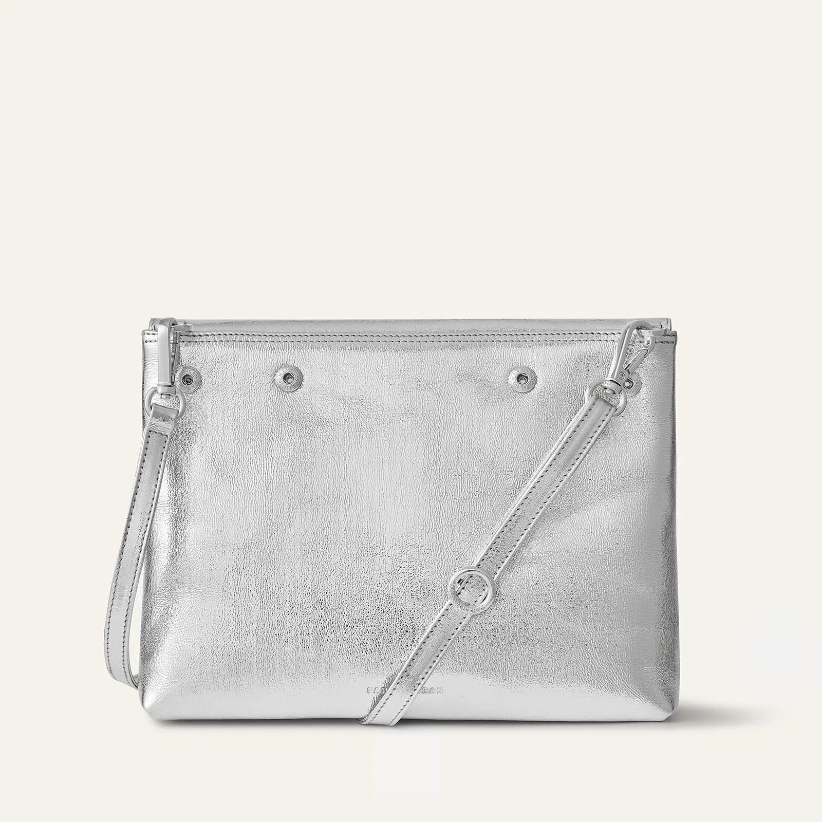Jasmine Crossbody | Metallic Silver with Silver hardware