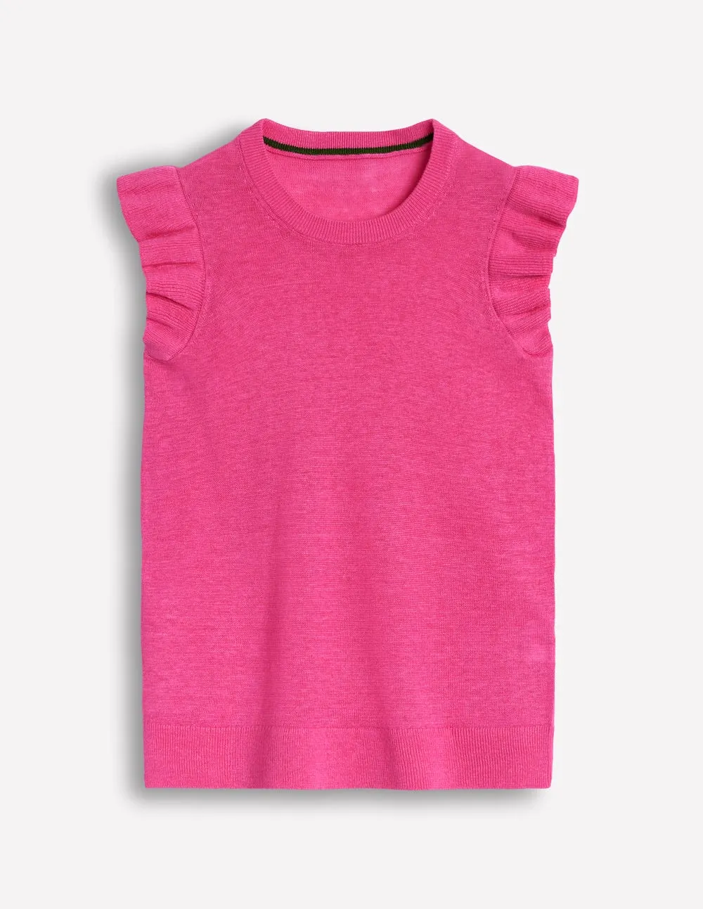 Josie Frilled Linen Tank-Sorbet Pink