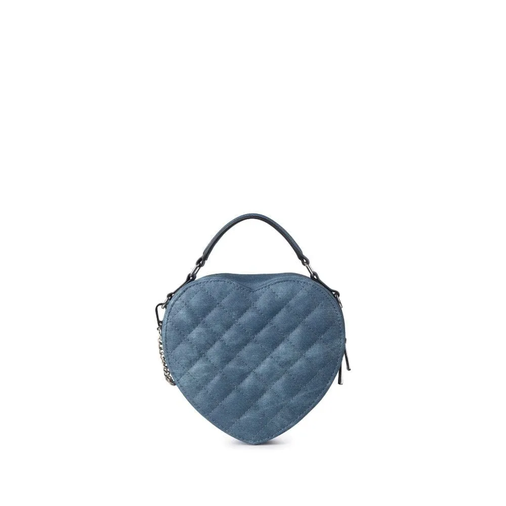 Le Cailli - Sac à main coeur 2-en-1 en cuir vegan denim