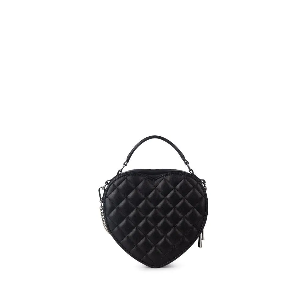 Le Cailli - Sac à main coeur 2-en-1 en cuir vegan noir
