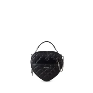 Le Cailli - Sac à main coeur 2-en-1 en cuir vegan noir