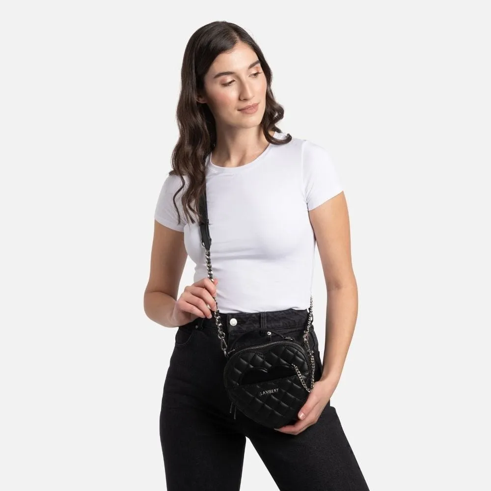 Le Cailli - Sac à main coeur 2-en-1 en cuir vegan noir