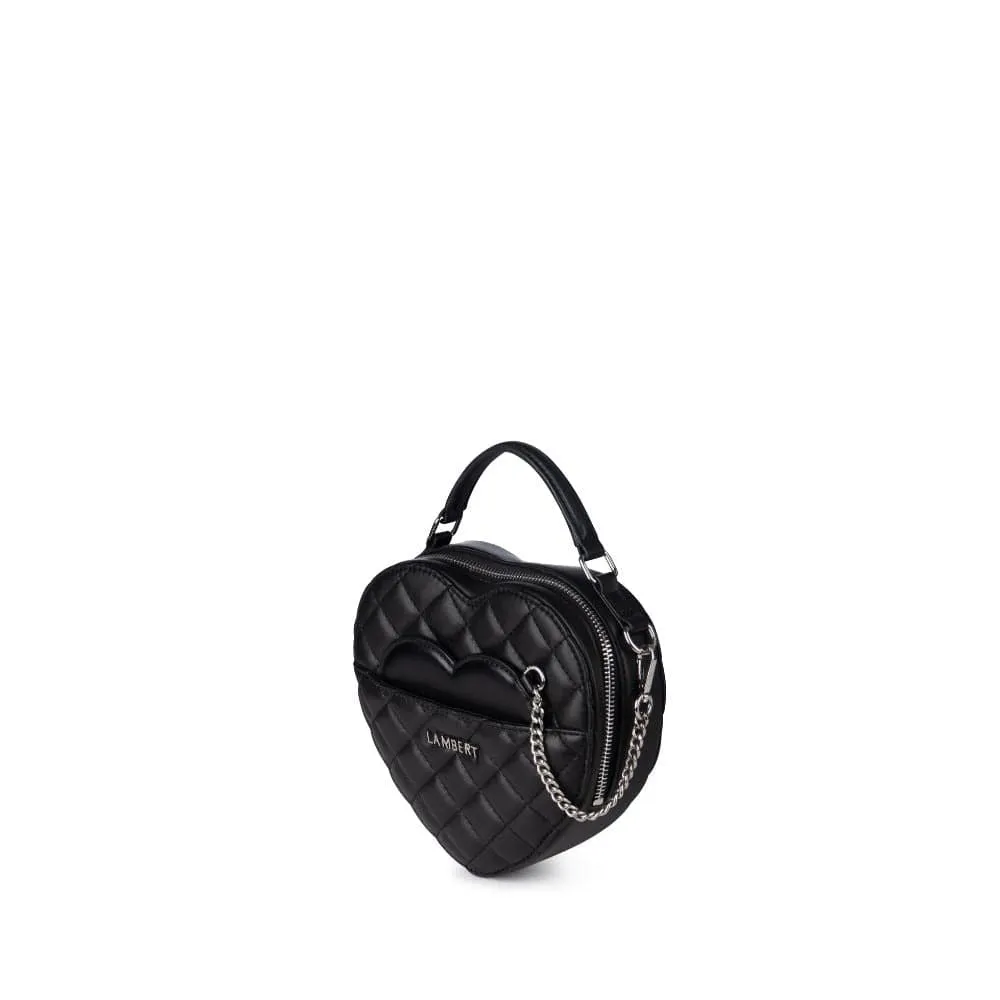 Le Cailli - Sac à main coeur 2-en-1 en cuir vegan noir