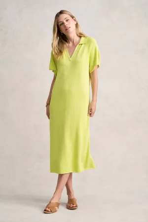 Linen Cotton Knit Dress - Bright Lime