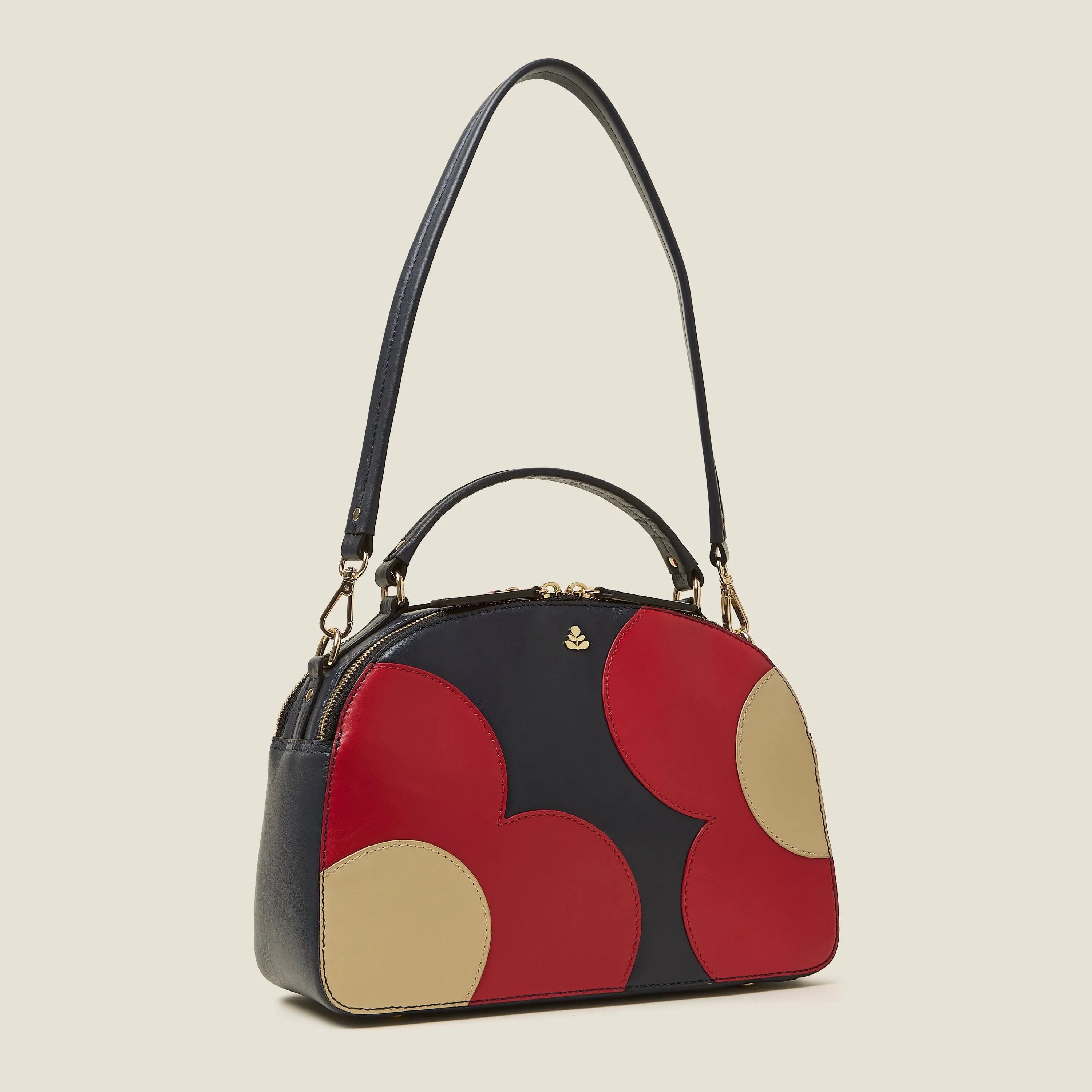 Lunex Shoulder Sling Bag - Spot Flower Navy