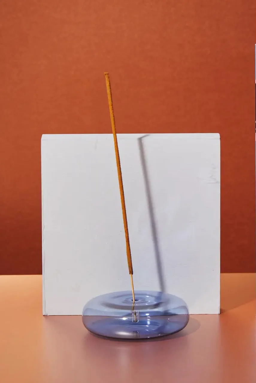 MÆGEN Blue Dimple Hand Blown Glass Incense Holder