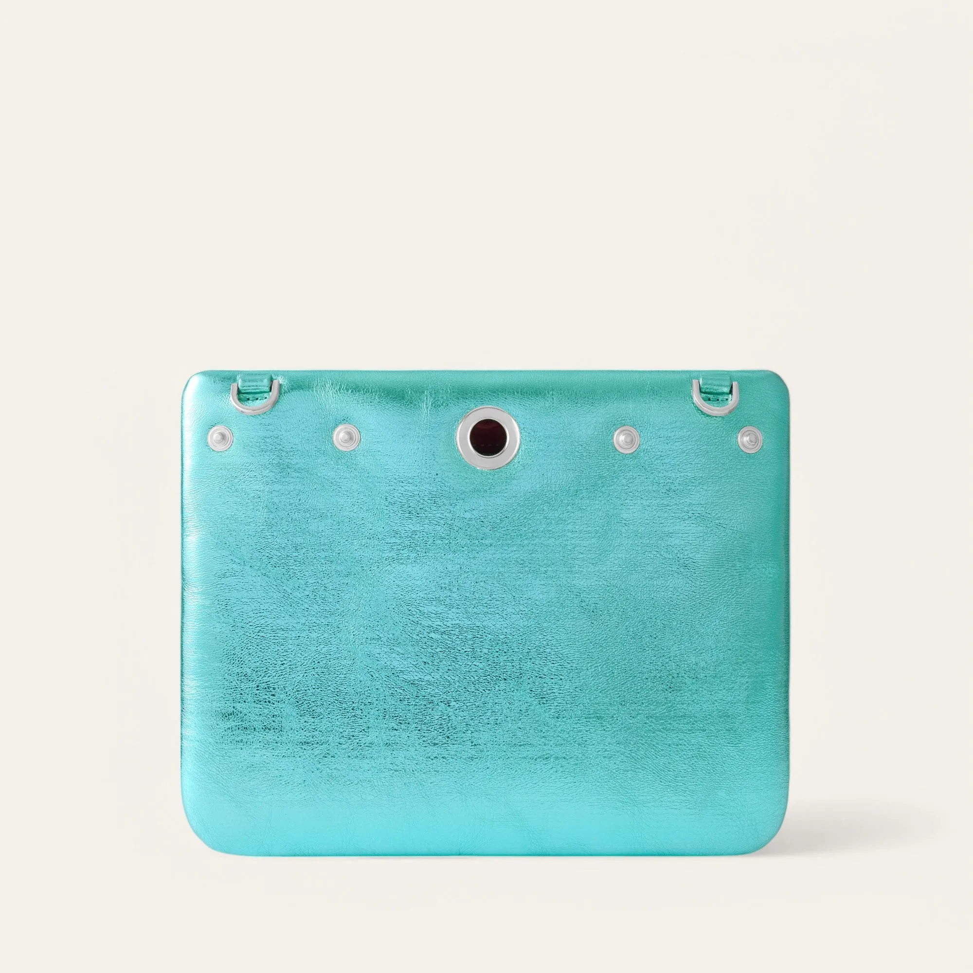 Mia Pouch | Metallic Turquoise with Silver hardware