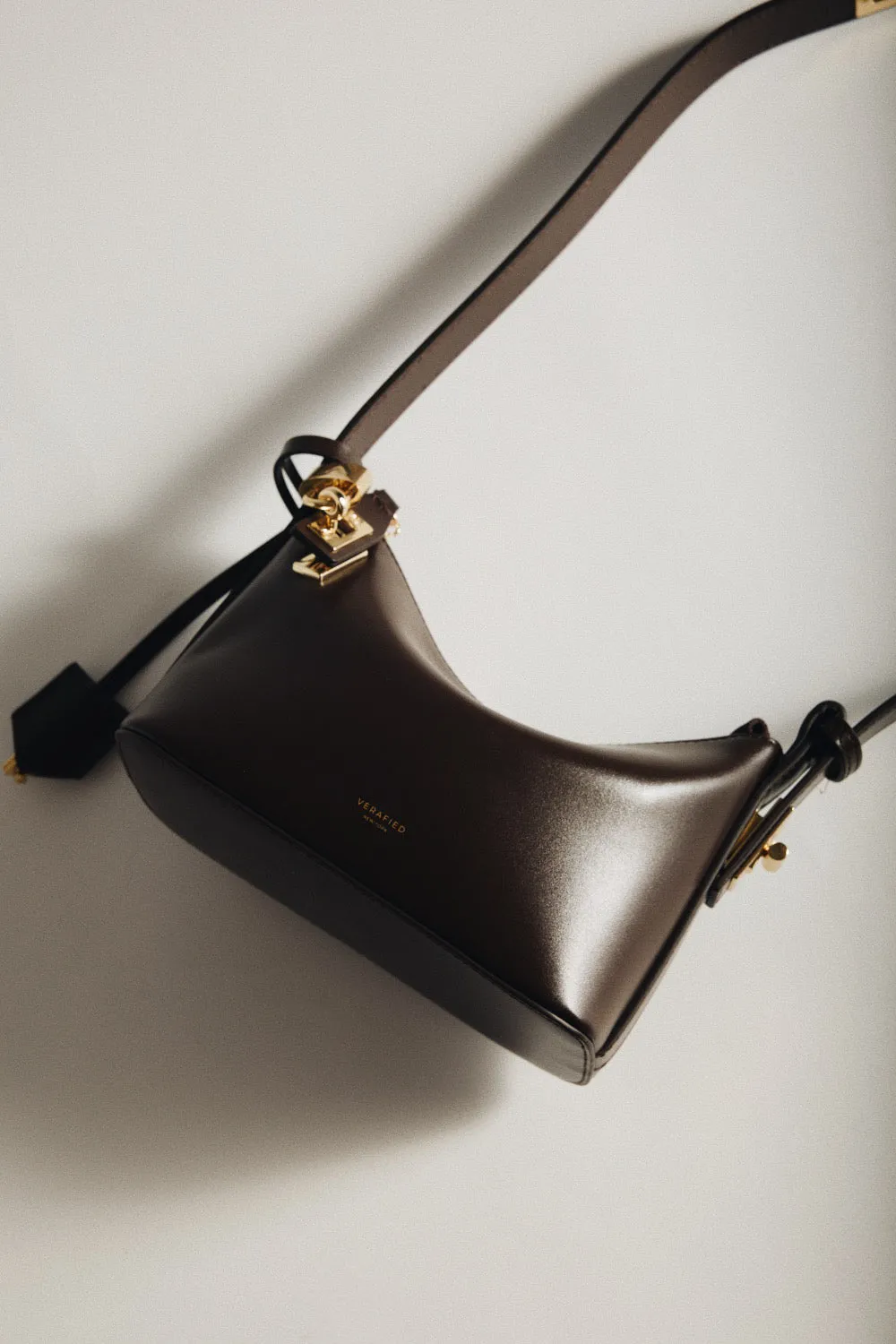 Mini Gold Chocolate Hobo Bag