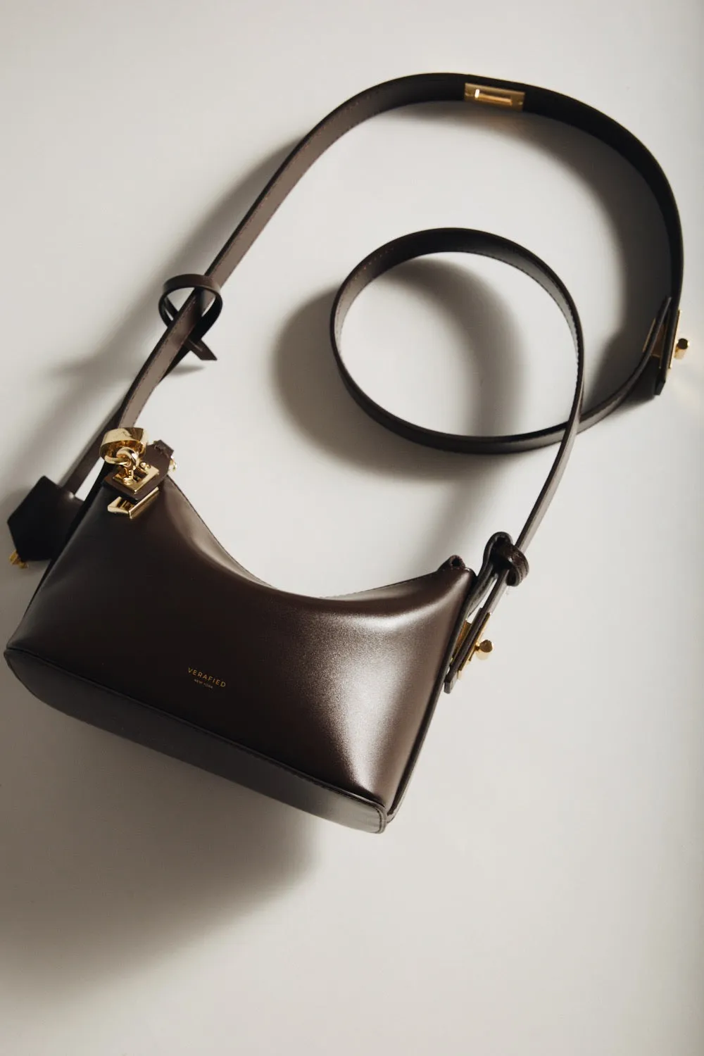 Mini Gold Chocolate Hobo Bag