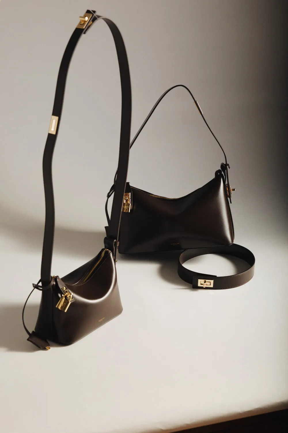 Mini Gold Chocolate Hobo Bag