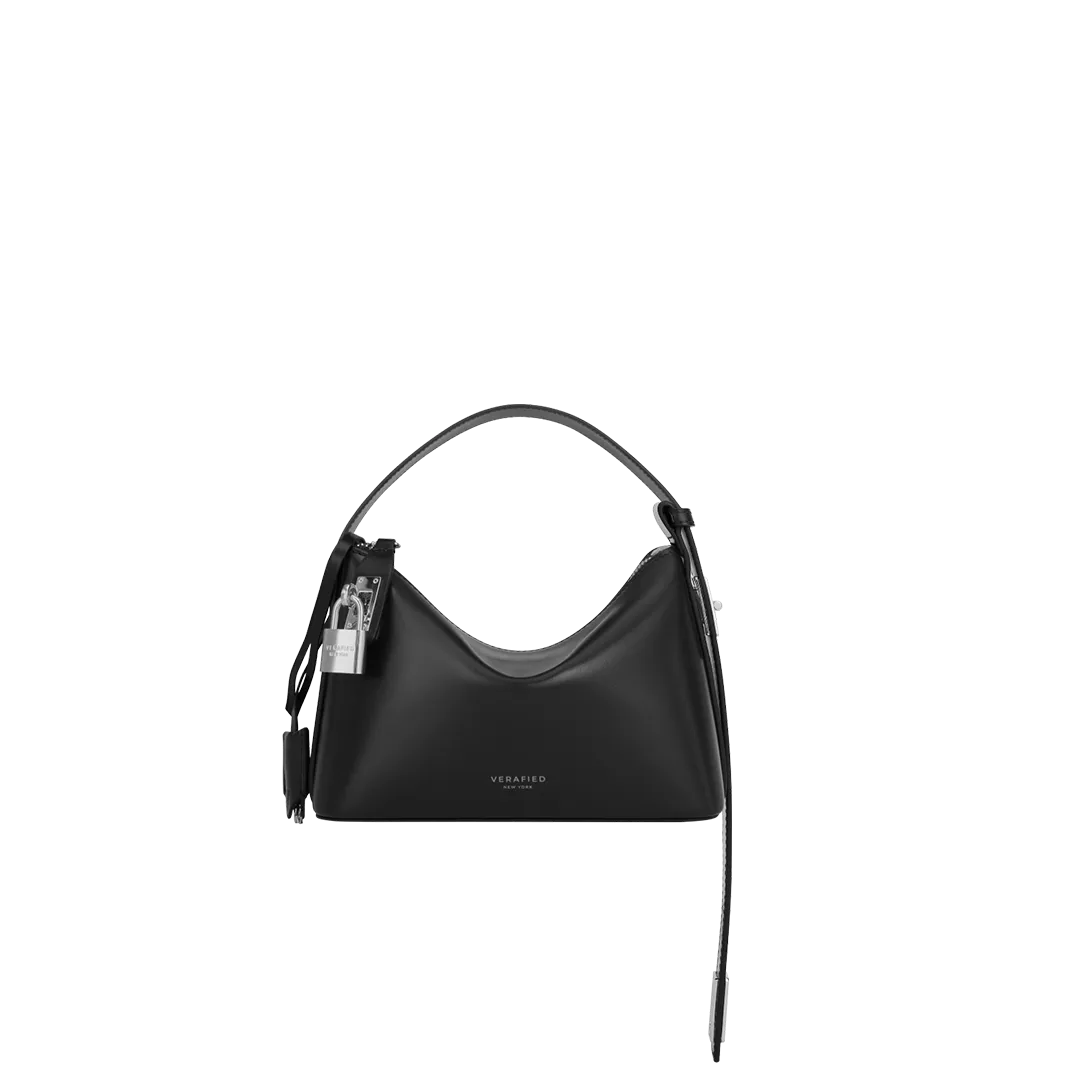 Mini Silver Black Hobo Bag
