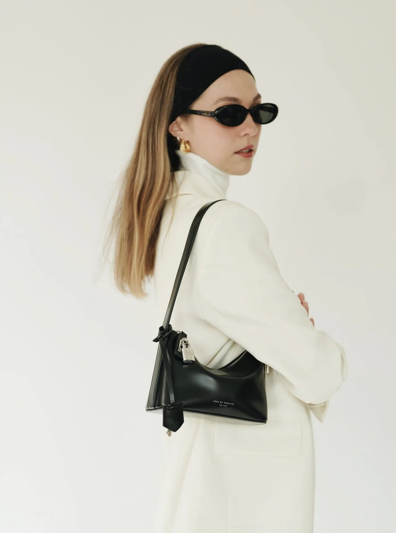 Mini Silver Black Hobo Bag