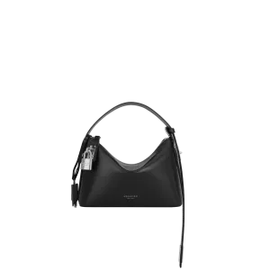 Mini Silver Black Hobo Bag