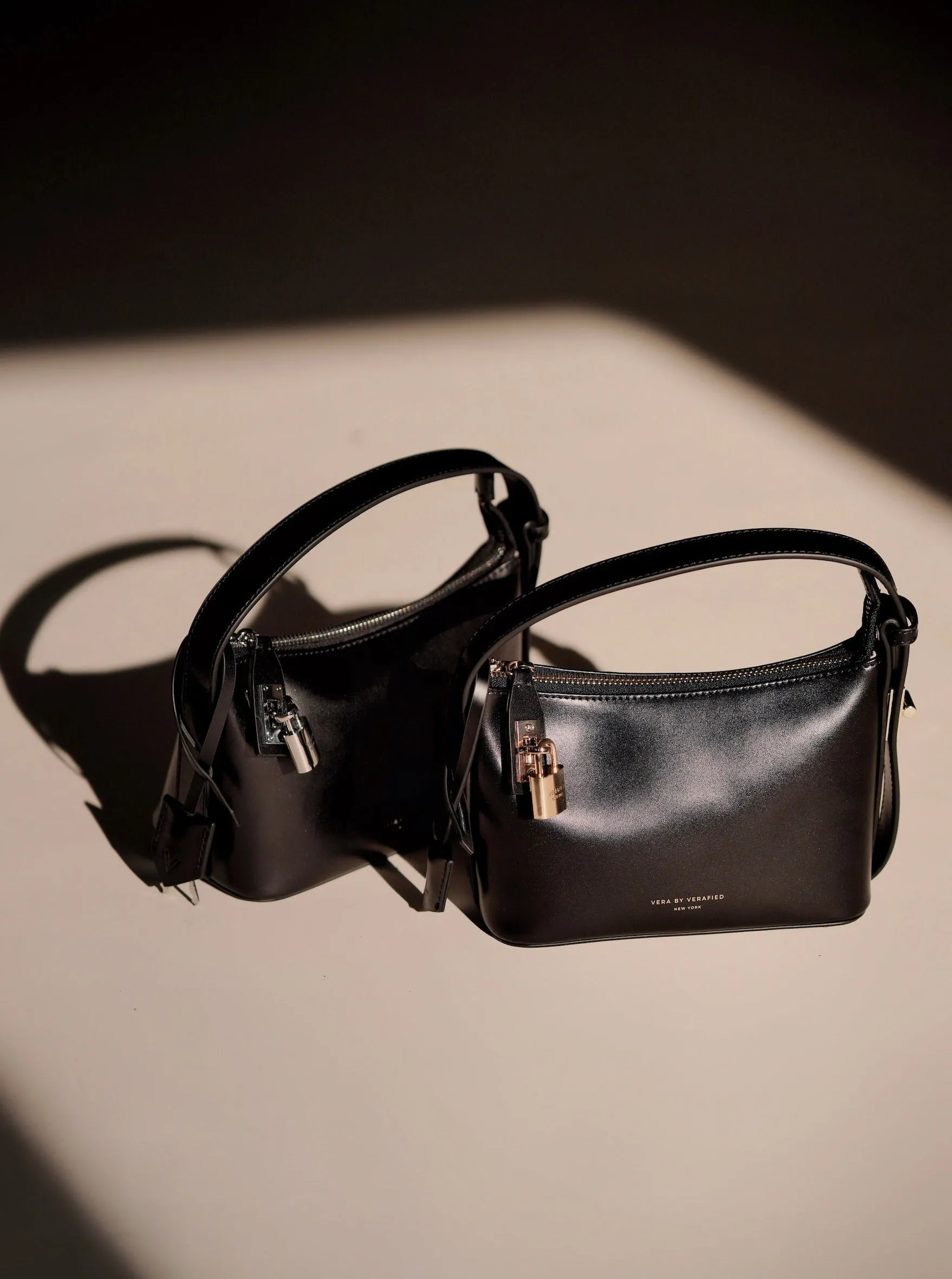 Mini Silver Black Hobo Bag