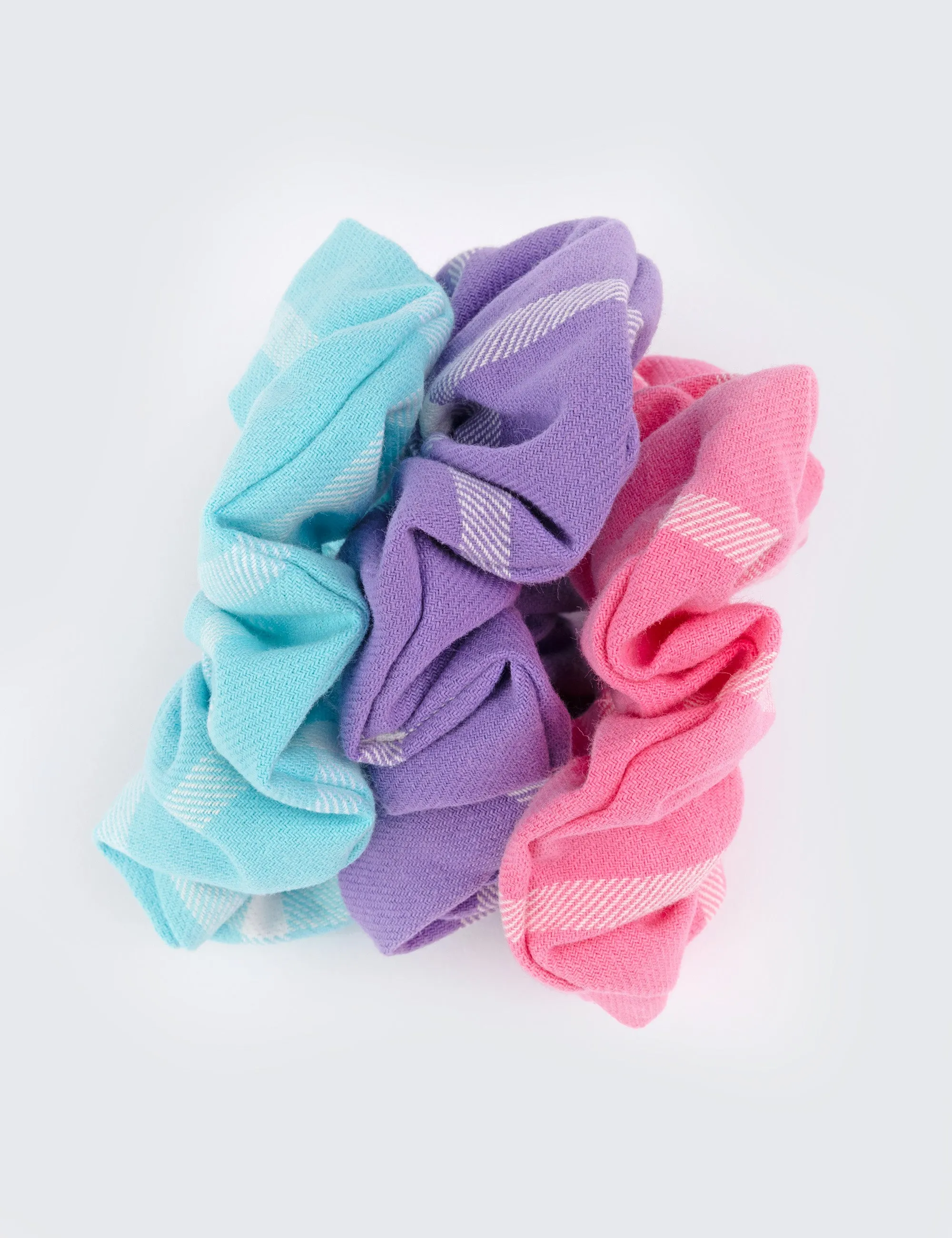 Pastel Grid Scrunchie 3-Pack