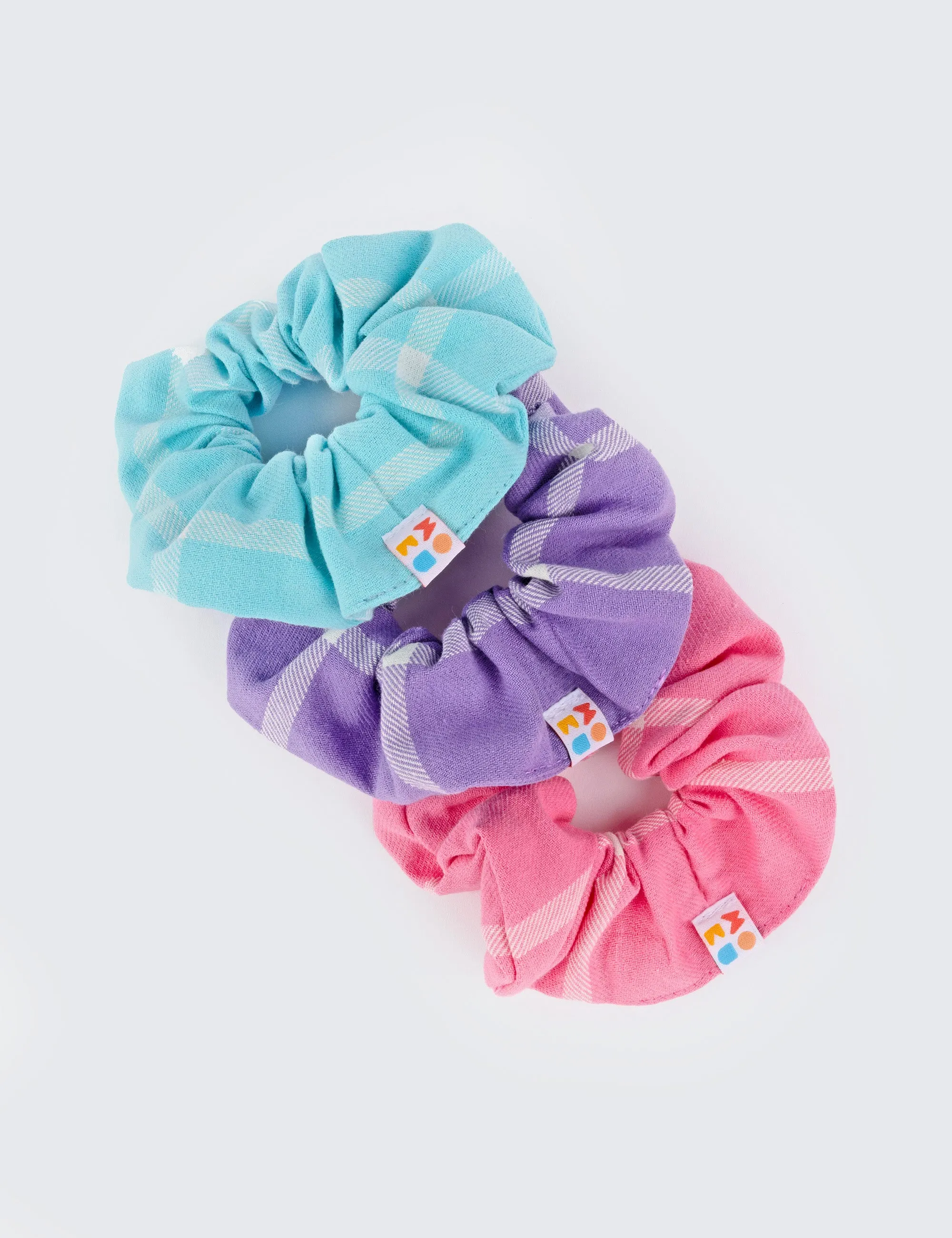 Pastel Grid Scrunchie 3-Pack