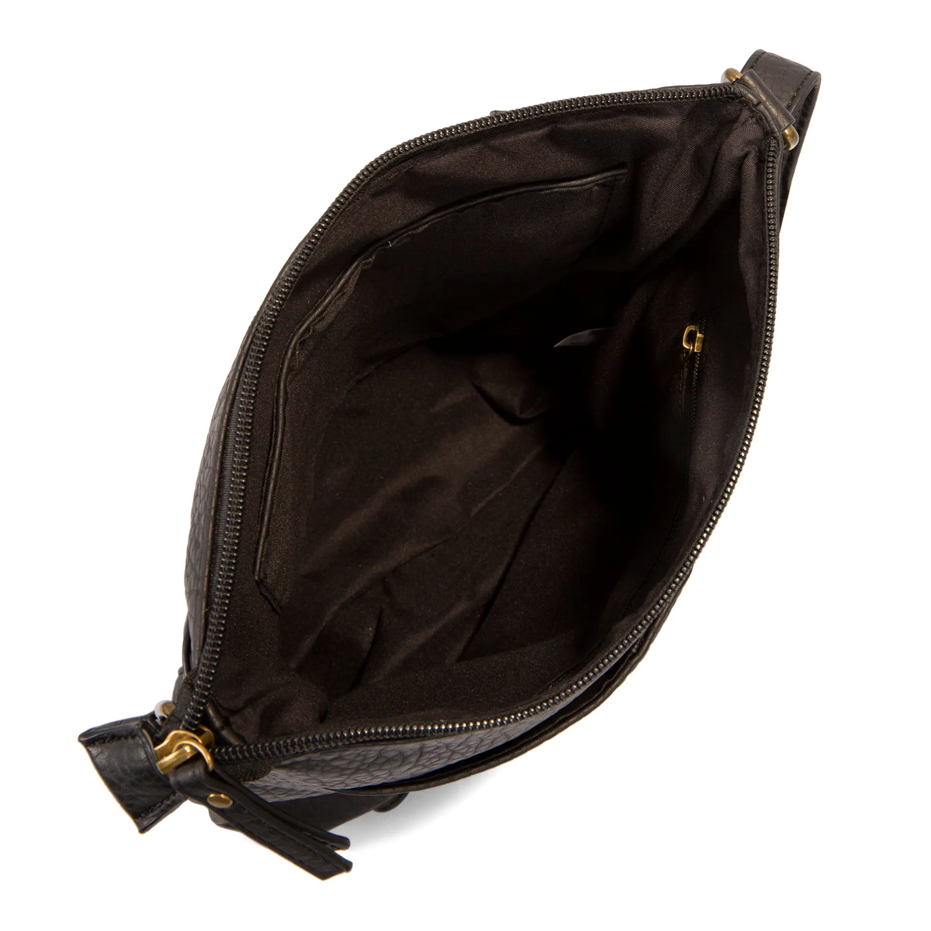 Pebbled N/S Crossbody Bag