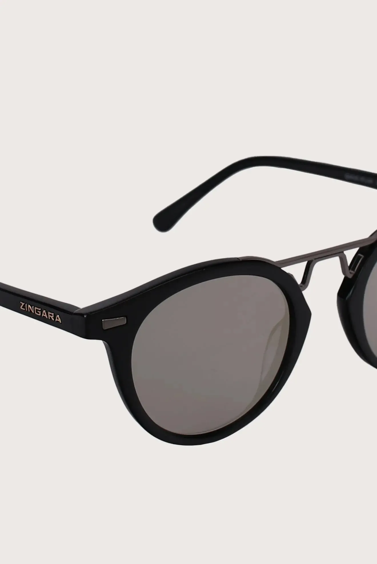 Pilar Black Round Sunglasses	