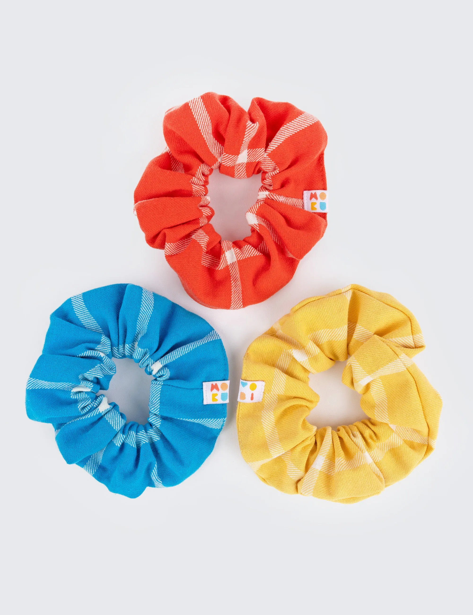 Primary Grid Scrunchie 3-Pack