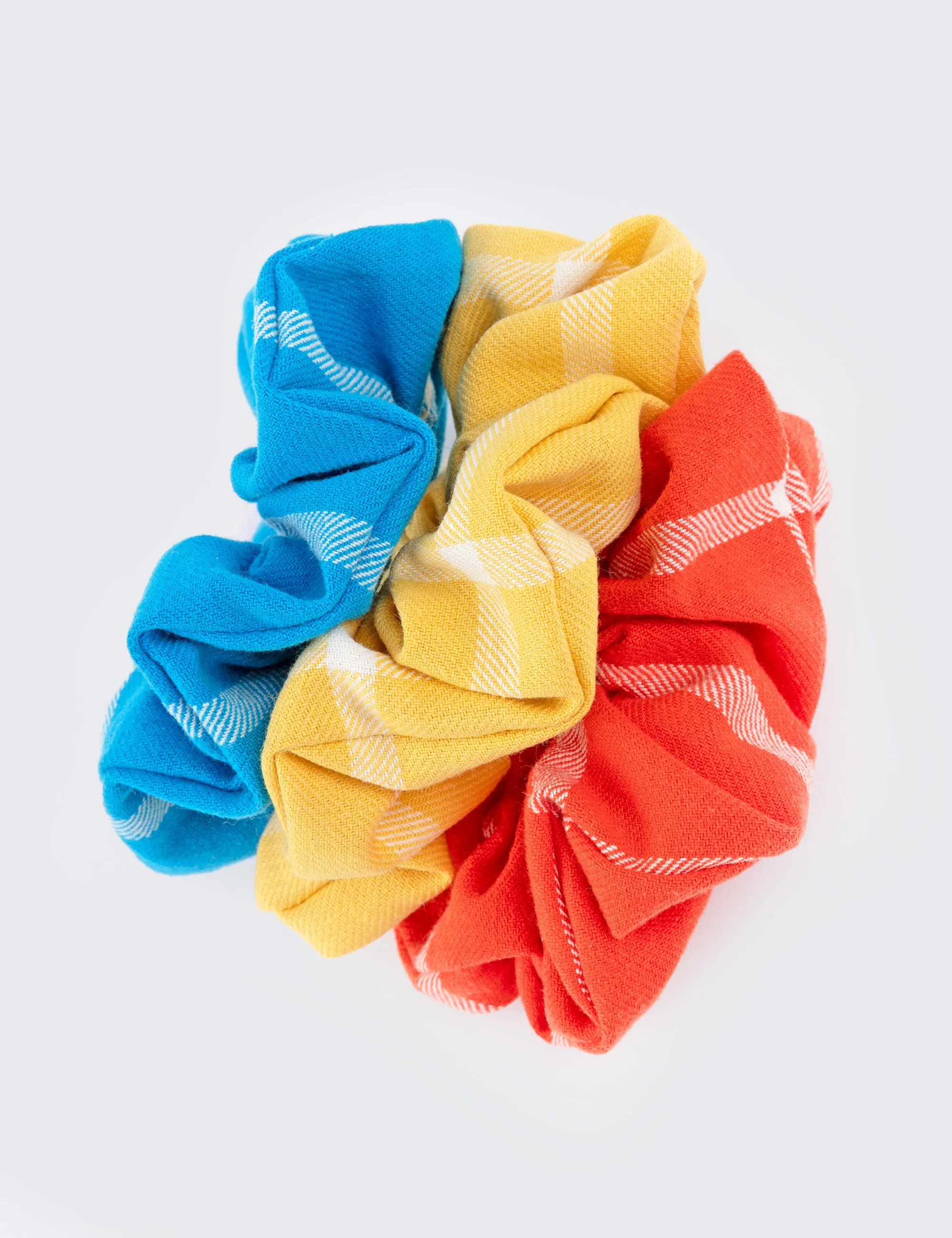 Primary Grid Scrunchie 3-Pack