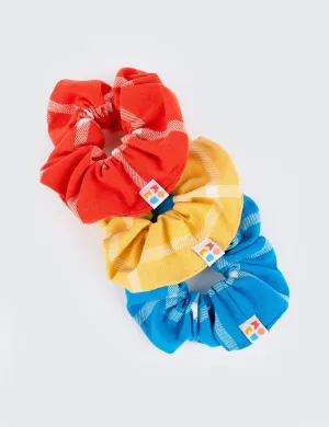 Primary Grid Scrunchie 3-Pack