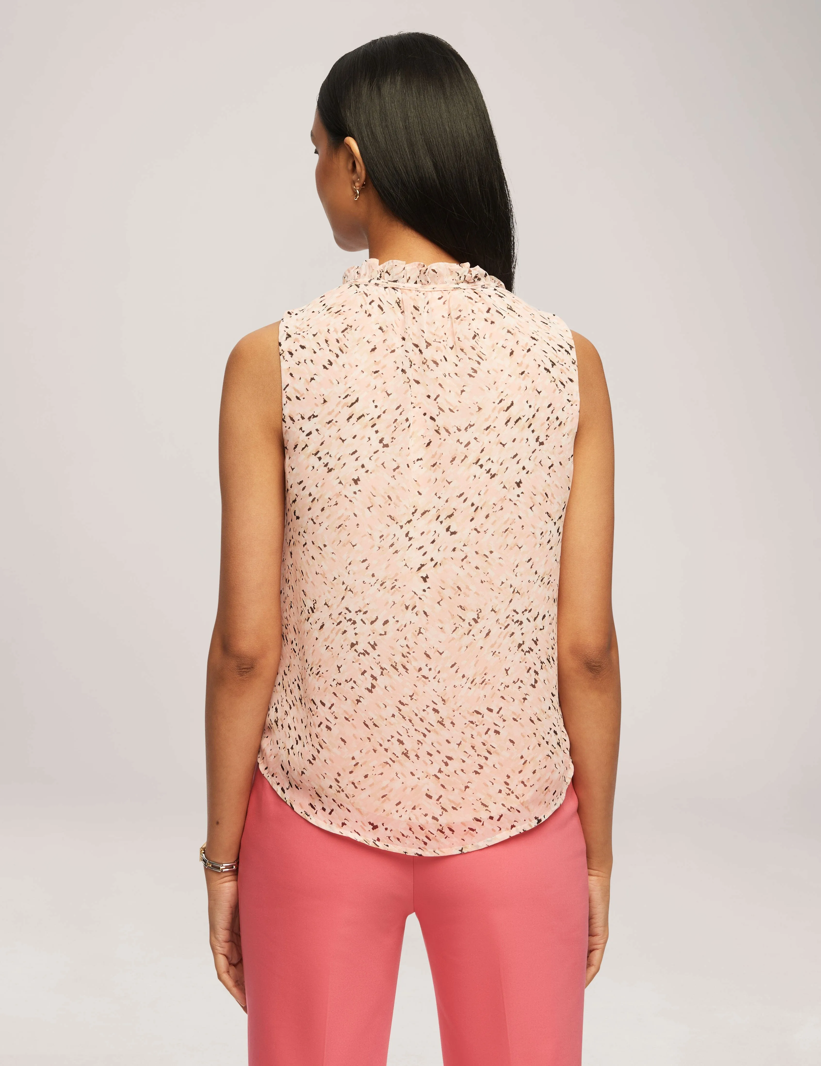 Printed Chiffon Sleeveless Tulla Blouse - Sale