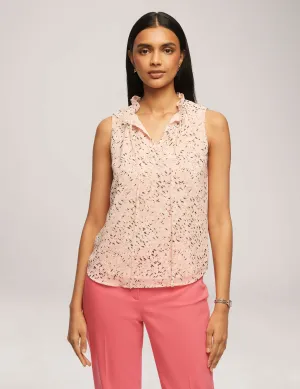 Printed Chiffon Sleeveless Tulla Blouse - Sale