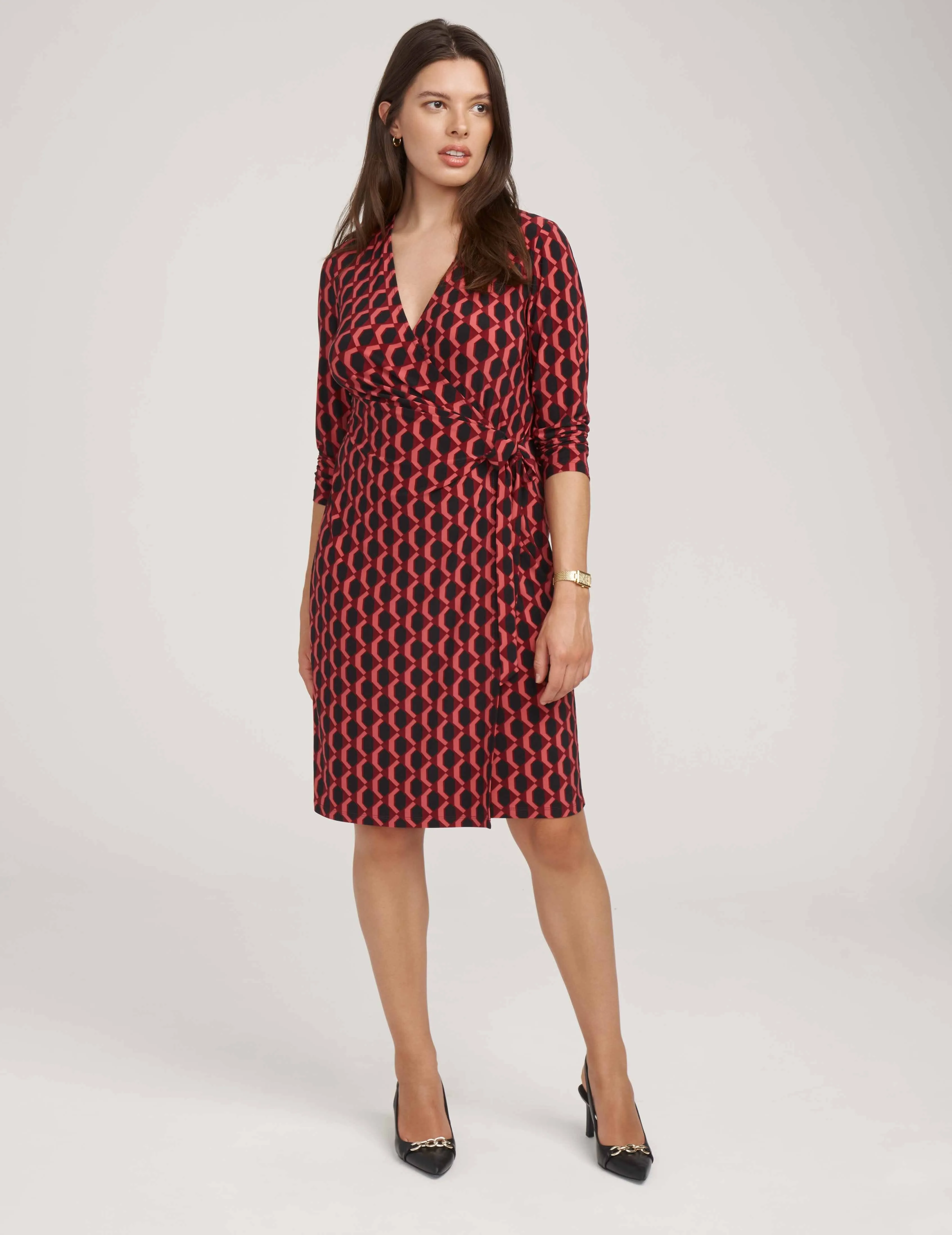 Printed Classic Wrap Dress- Sale