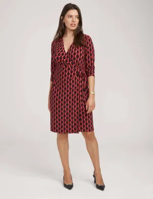 Printed Classic Wrap Dress- Sale