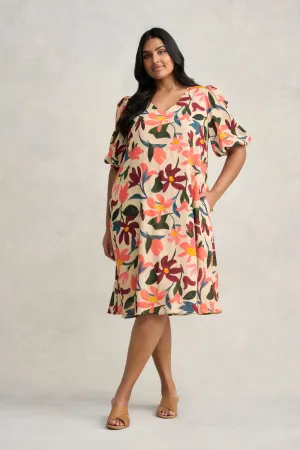 Printed Swing Dress - Joyful Floral